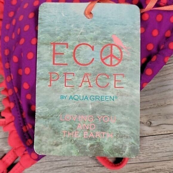 Eco Peace Purple Love Dots String Top Sz S - Picture 6 of 8